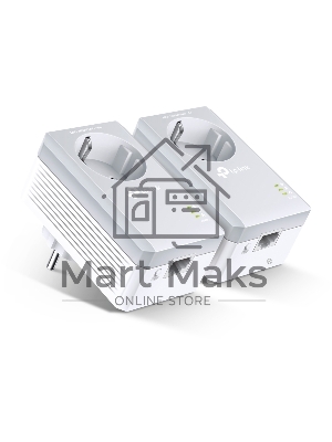 Сетевой адаптер TP-Link TL-PA4010PKIT AV600 Powerline  Adapter with AC Pass Through Starter Kit, Ultra Compact Size, 500Mbps Powerline Datarate,  10/100Mbps Fast Ethernet, HomePlug AV, Green Powerline,  Plug and Play