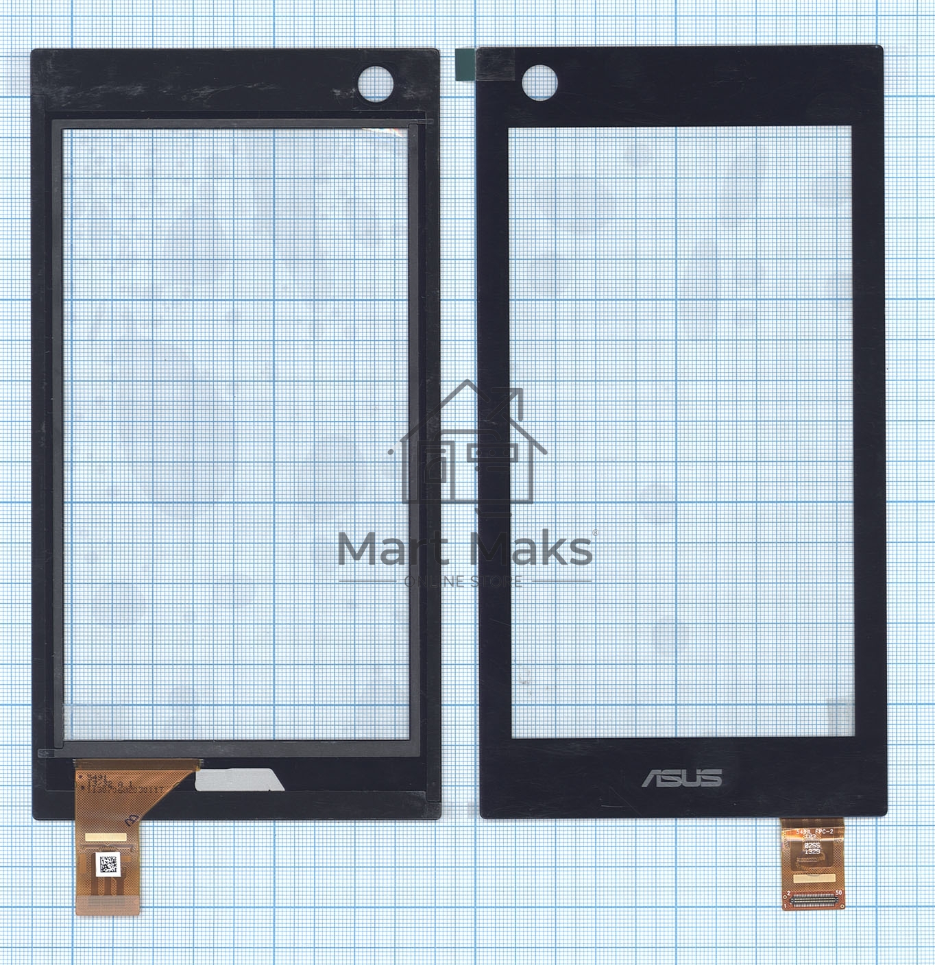 Сенсорное стекло (тачскрин) для Asus 5491L FPC-2, черное