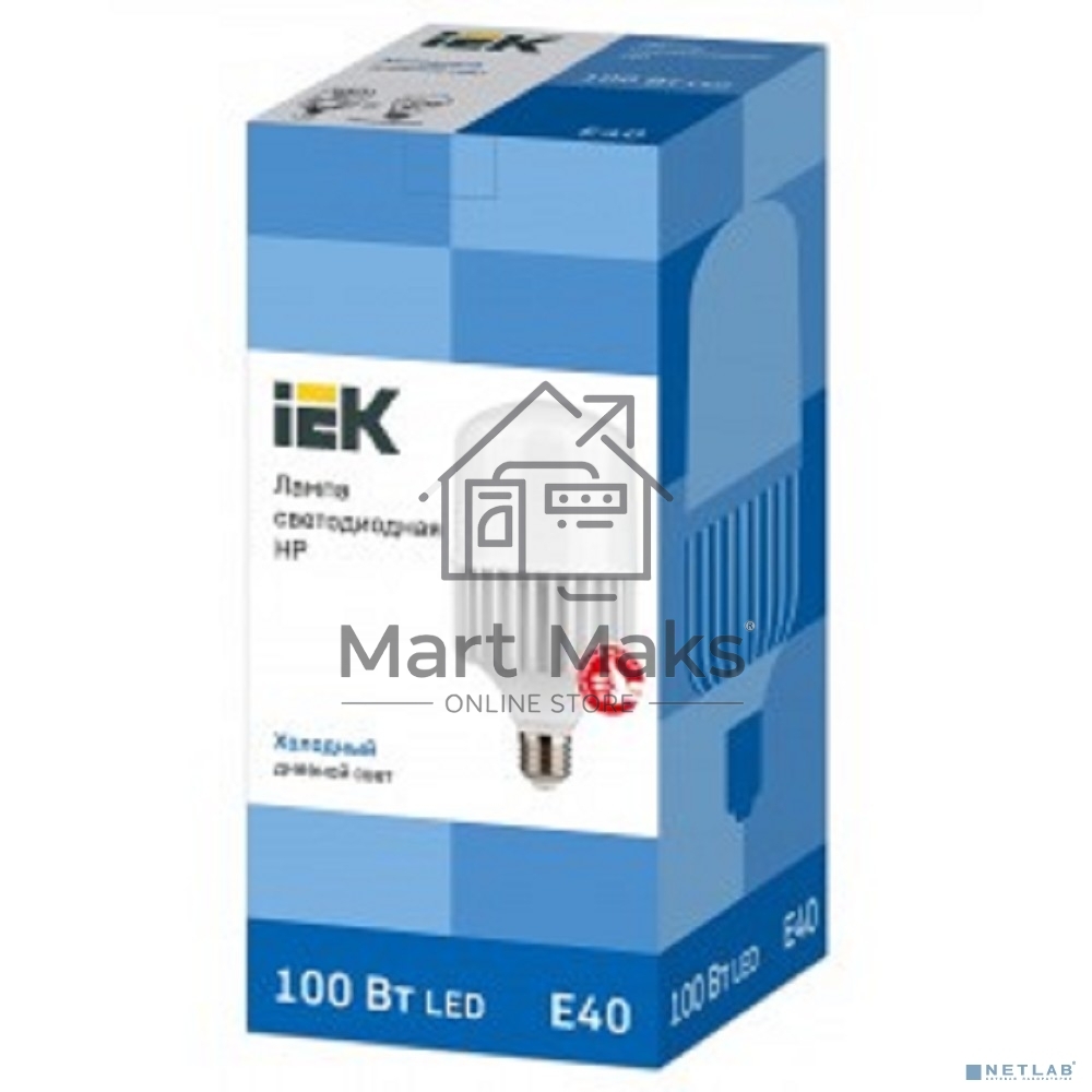 Лампа светодиодная HP 100Вт 230В 6500К E40  LLE-HP-100-230-65-E40 IEK