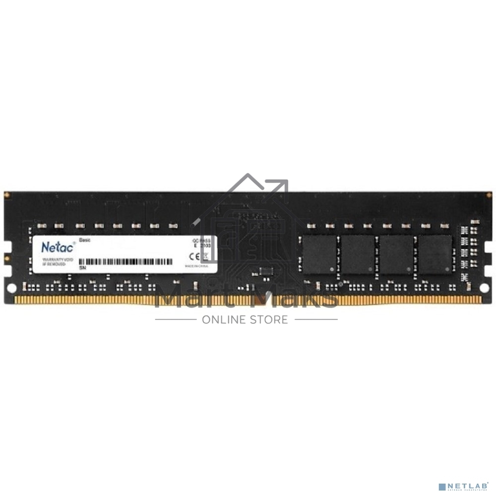 Оперативная память NETAC Basic, DDR4, 8GB (1x8GB), 2666MHz, CL19, DIMM
