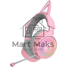 Гарнитура Razer Kraken Kitty V3 Pro Quartz розовый, беспроводная, bluetooth, до 70 ч, подсветка