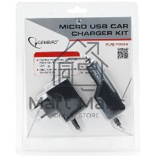 Набор зарядных устройств Gembird с Micro-USB разъемом MP3A-CAR-KIT1 110/220V-5V и 12VDC-5V черный