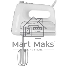 Миксер BRAYER BR1303, 500 Вт, корп.из нерж.стали, 5 режимов, 2 крюка, 2 венчика