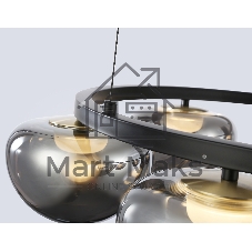 Подвесной светодиодный светильник Ambrella light LH12003/6 BK/GD/SM черный/золото/дымчатый 36W 3000K D760*175