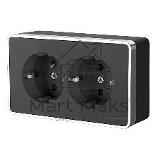 Розетка двойная с заземлением Werkel Gallant (черный/хром) W5072135