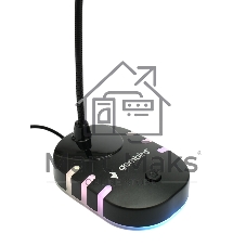 Микрофон настольный конденсаторный Gembird M-05RGB, подсветка RGB, черный