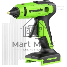 Пистолет клеевой аккумуляторный GreenWorks G24GLG, 24V, 11 мм, без АКБ и ЗУ (3502207)