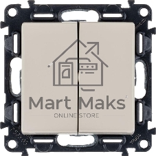 Механизм выключателя 2-кл. СП Valena Life 10А IP20 250В с лицевой панелью; безвинтовые зажимы сл. кость Leg 752505