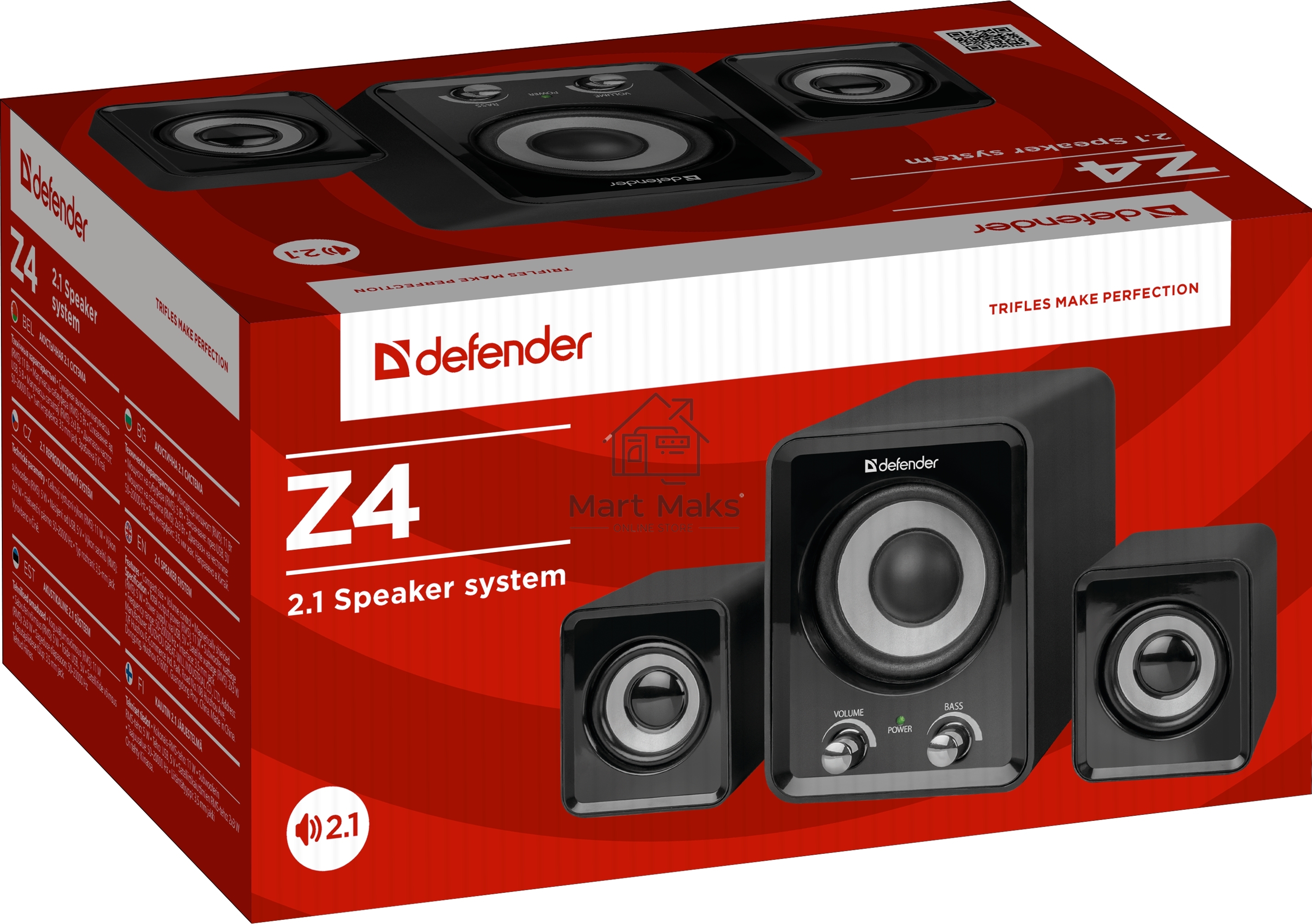 Колонки Defender Z4 2.1,11 вт., Питание от USB