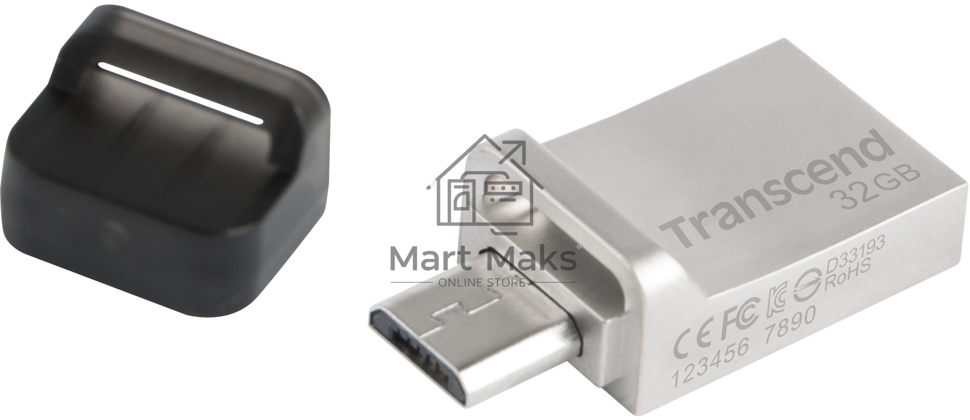 Флешка USB R/W R/W Transcend 32GB JetFlash 880, USB 3.0 OTG,Металл