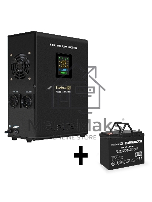 Комплект ИБП EX295997RUS + батарея 75Aч EX282983RUS 1шт (инвертор, синус, для котла, настенный) ExeGate FineSine SX-1000.LCD.AVR.2SH <1000VA/600W, чистая синусоида, цветной LCD-дисплей, AVR, 2*Schuko, линейно-интерактивный, крепление настенное/универсальн