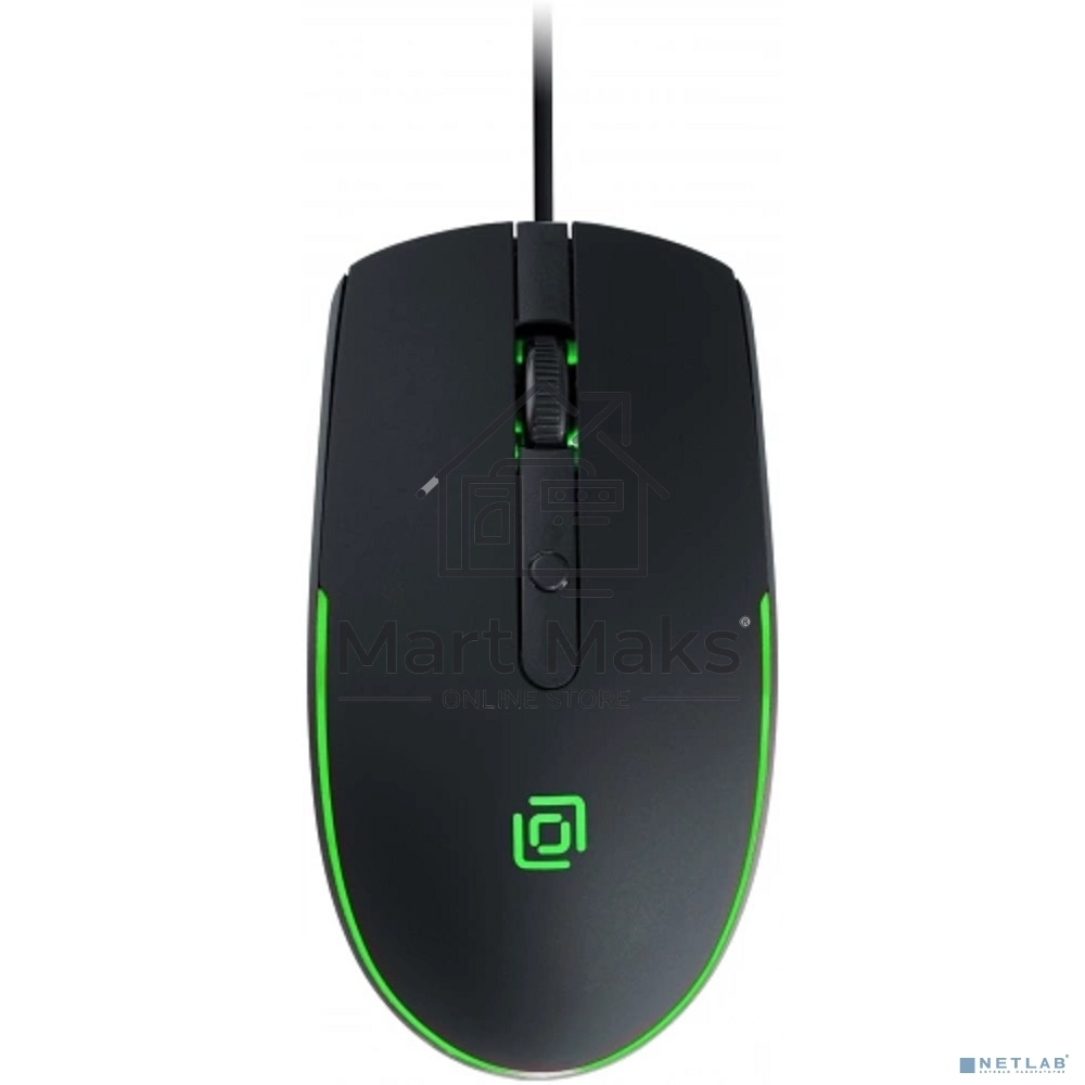 Мышь проводная Oklick 100M черный, 1600 dpi, USB, кнопки - 4