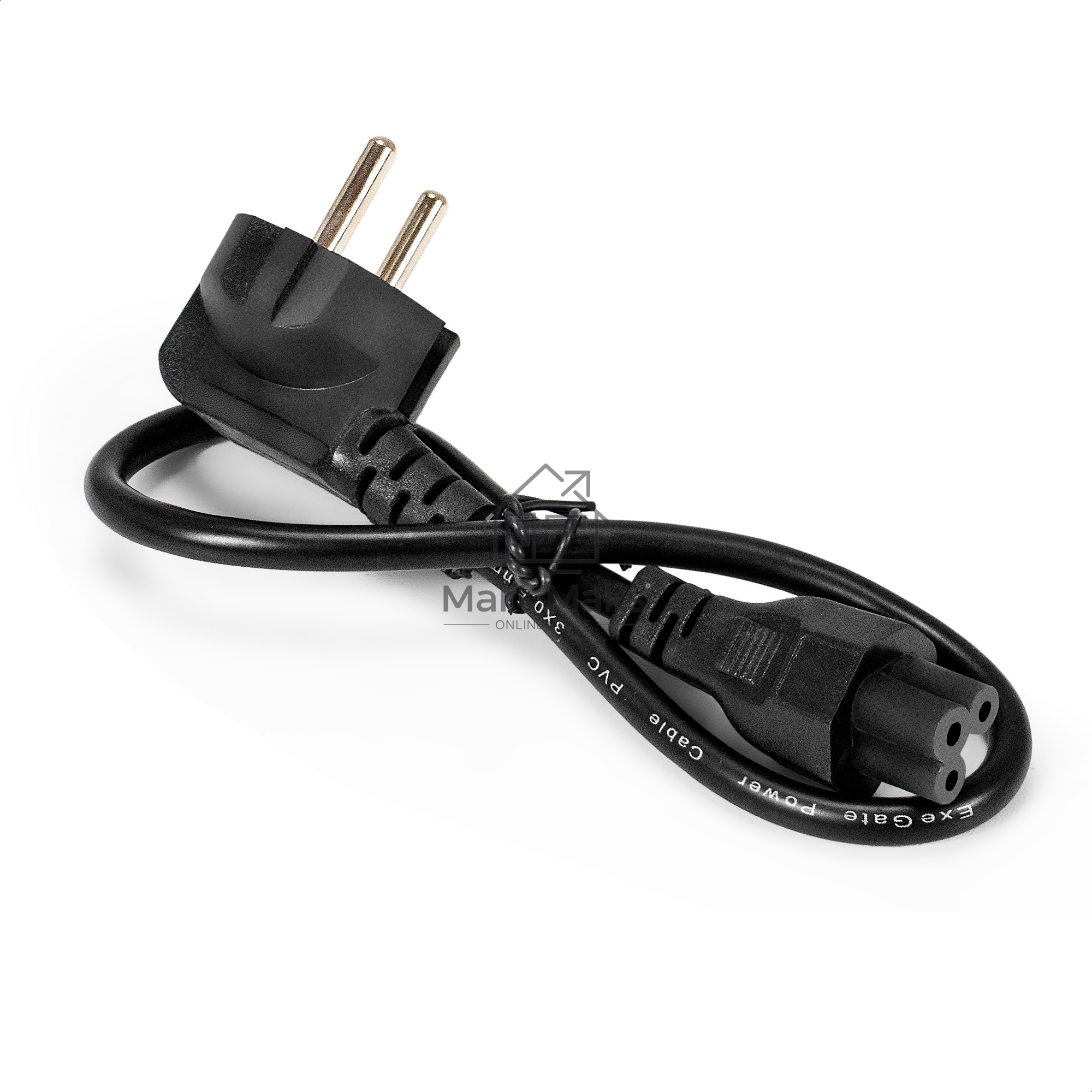 Кабель питания ноутбуков ExeGate Power PC5-0,5P (Евровилка Schuko->C5, VDE-250V-3*0.5mm2, медь, черный, 6A, 0.5м)