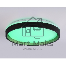 Светодиодный светильник RGB Ambrella light FZ610 BK/GD черный/золото IP20 66W 3000K-6500K+RGB D490*85 (ПДУ ИК)
