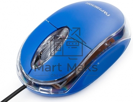 Мышь проводная Гарнизон GM-100B синий, 1000 dpi, USB, кнопки - 3