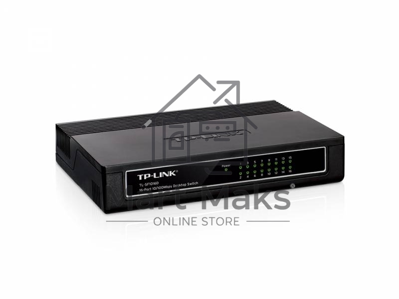Коммутатор TP-Link SMB TL-SF1016D Коммутатор 16-port 10/100M Desktop Switch, 16 10/100M RJ45 ports, Plastic case