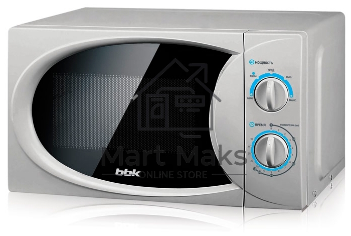 Микроволновая печь BBK 20MWS714MS серебро, 20 л, 700 Вт, поворотный механизм