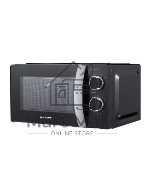 Микроволновая печь Kraft KF20MW7B-203M черный, 20 л, 700 Вт, переключатели - поворотный механизм
