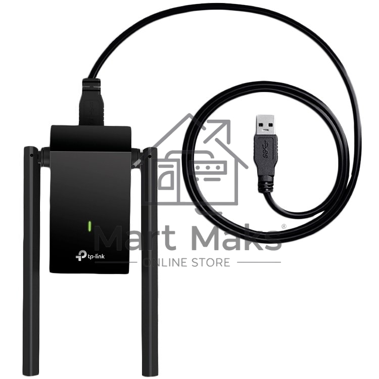 Адаптер TP-Link AC1300Mbps Dual-band High-Gain wireless USB adapter, 867Mbps at 5G and 400Mbps at 2.4G, two high gain antennas, USB 3.0, USB extension cable, support wave 2 MU-MIMO, full compatible with Windows and macOS.