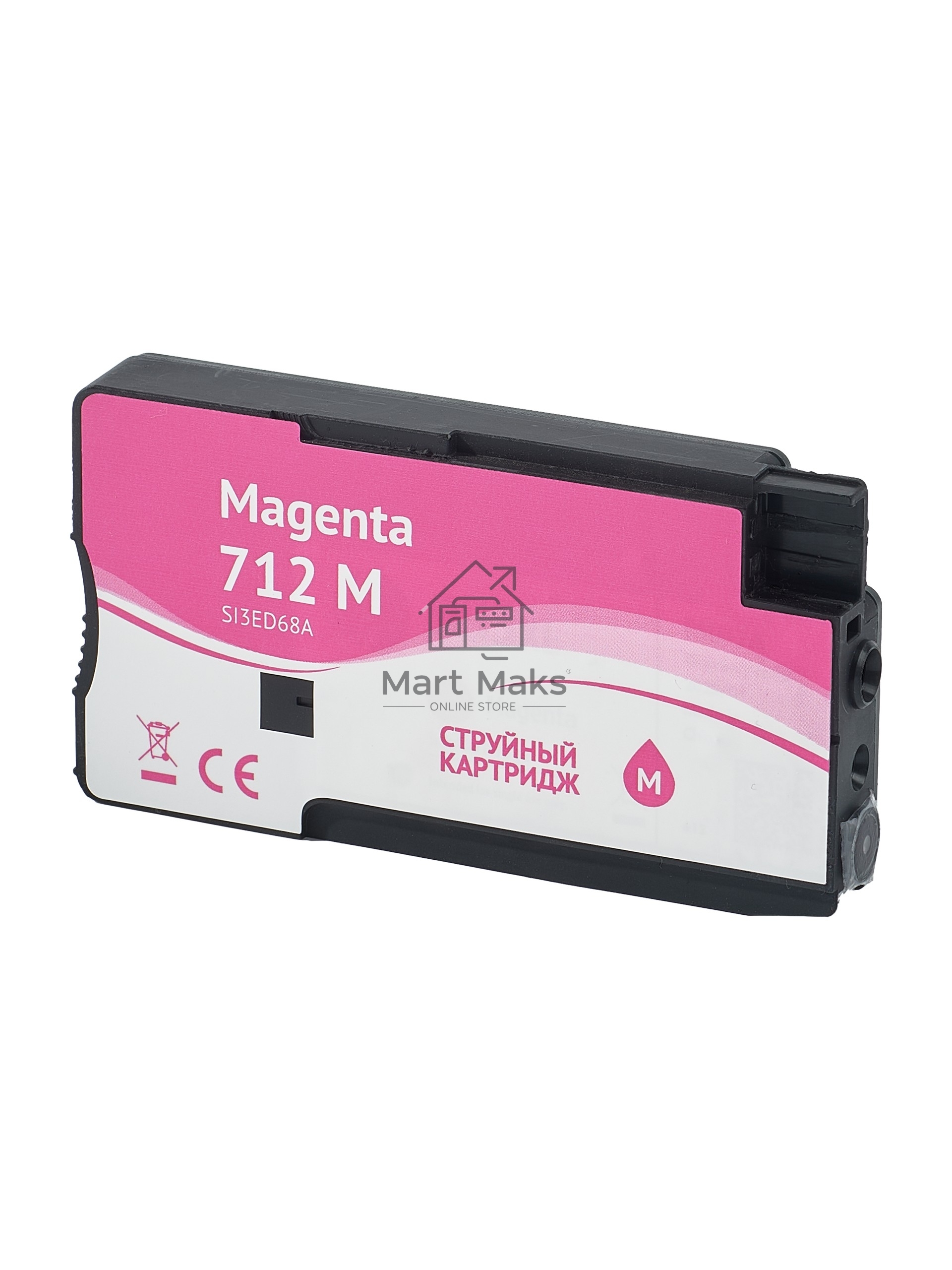 Картридж струйный Sakura 3ED68A (№712 Magenta) для HP, пурпурный, водорастворимый тип чернил, 29 мл.