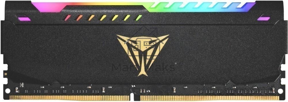 Оперативная память Patriot Viper Steel, DDR4, 32GB (1x32GB), 3600MHz, CL20, DIMM, с радиатором, RGB, черный