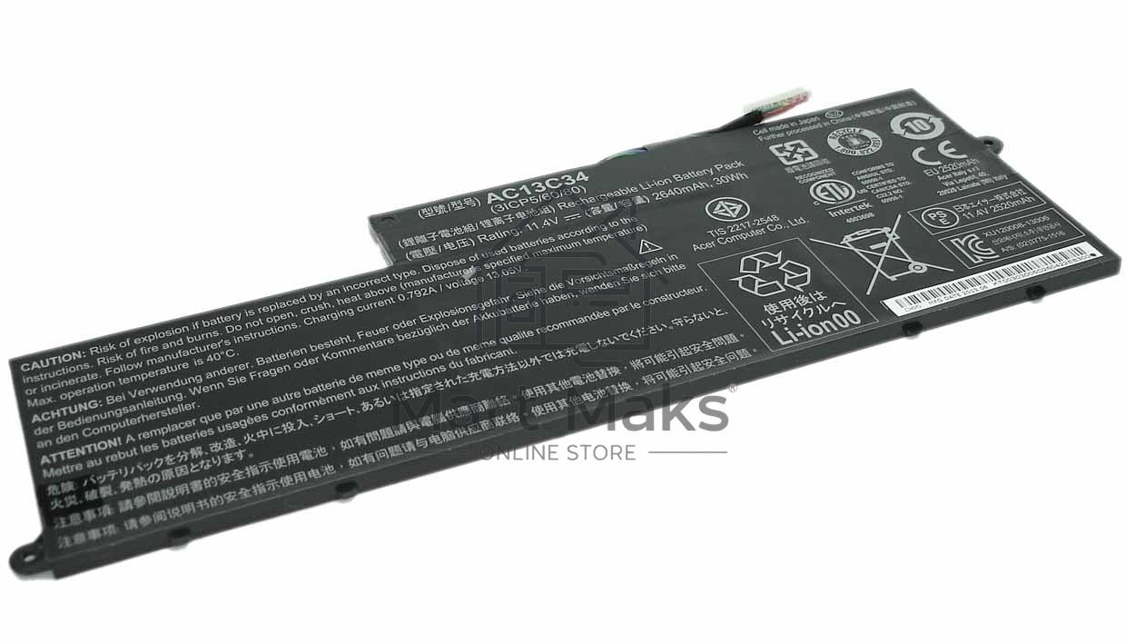 Аккумулятор для Acer Aspire E3-111-C6LG, E3-112, E3-112-C6YY, E11, 2640mAh, 11.4V