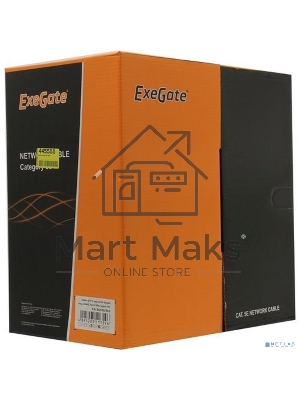 Кабель ExeGate UTP 2 пары кат.5e медь, 24AWG, бухта 305м, серый, PVC