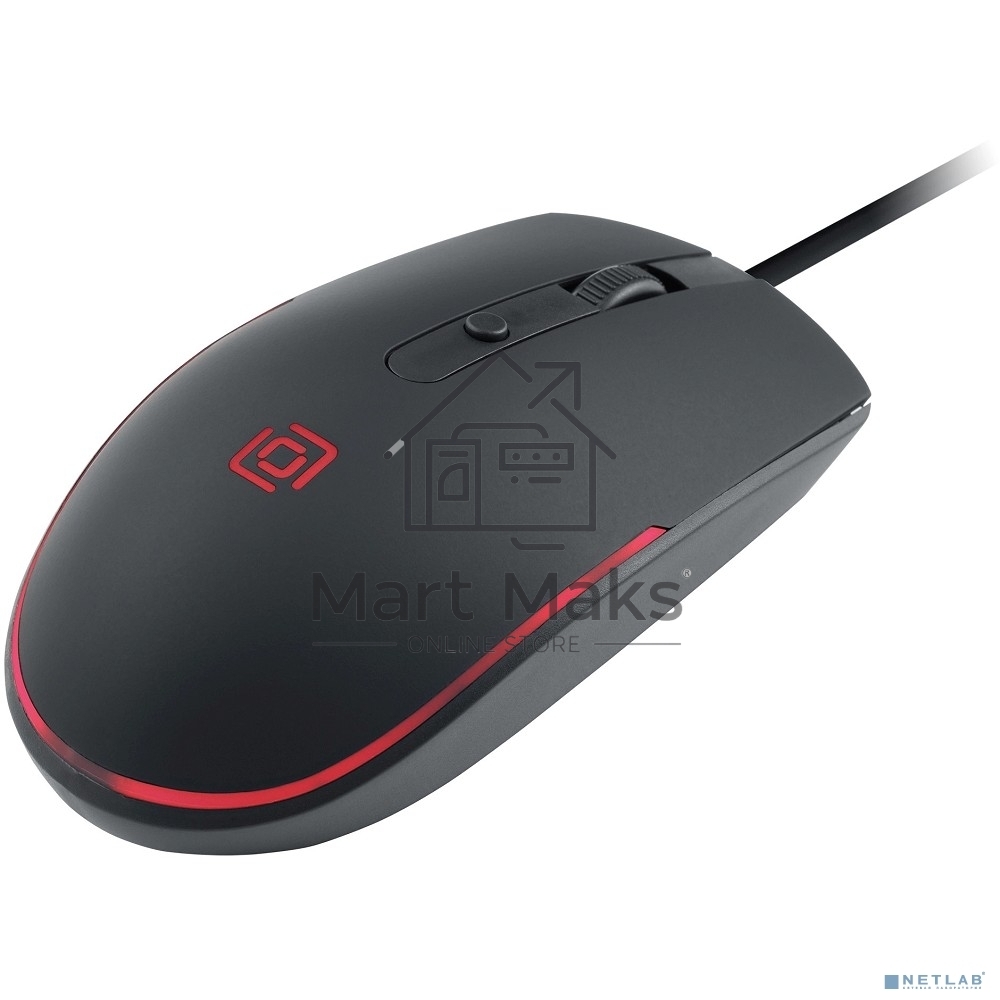 Мышь проводная Oklick 100M черный, 1600 dpi, USB, кнопки - 4