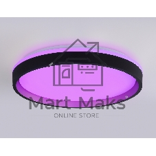 Светодиодный светильник RGB Ambrella light FZ610 BK/GD черный/золото IP20 66W 3000K-6500K+RGB D490*85 (ПДУ ИК)