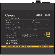 Блок питания Ocypus Iota P1000 (Iota-P1000-G1FFBK024X-EU), 1200Вт, 80 PLUS Gold, 120мм, модульный, черный