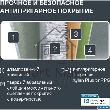Сковорода Rondell Escurion RDA-894, 26 см, съемная ручка, без крышки, черный