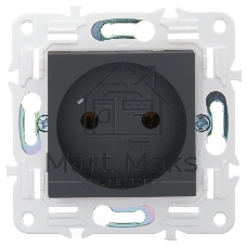 Розетка IEK SKANDY SK-R02G 10А графит без заземл. без защ. шторок SK-R10-10-K53