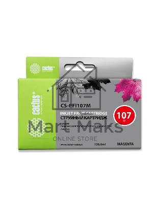 Картридж струйный Cactus CS-PFI107M пурпурный (130мл) для Canon IP iPF670/iPF680/iPF685/iPF770/iPF780/iPF785/