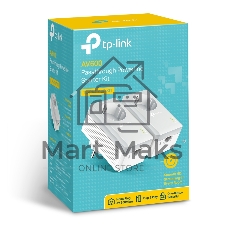 Сетевой адаптер TP-Link TL-PA4010PKIT AV600 Powerline Adapter with AC Pass Through Starter Kit, Ultra Compact Size, 500Mbps Powerline Datarate, 10/100Mbps Fast Ethernet, HomePlug AV, Green Powerline, Plug and Play