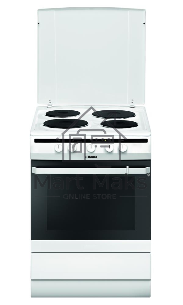 Плита электрическая Hansa FCEW63010 белый, конфорок 4 шт, духовка 69 л, 60 см x 85 см x 60 см