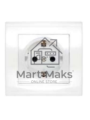 Розетка 1-м СП Бриллиант защ. шторки с заземл. бел. UNIVersal 7947632