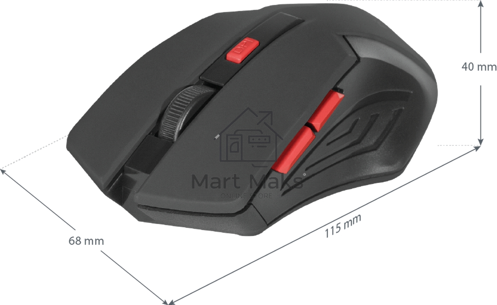 Мышь беспроводная Defender Accura MM-275 красный, 1600 dpi, радиоканал, USB, кнопки - 6