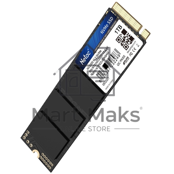 Накопитель SSD Netac NV2000, 1TB, PCIe 3.0 x4, M.2 2280, NVMe, R/W 2500/2100