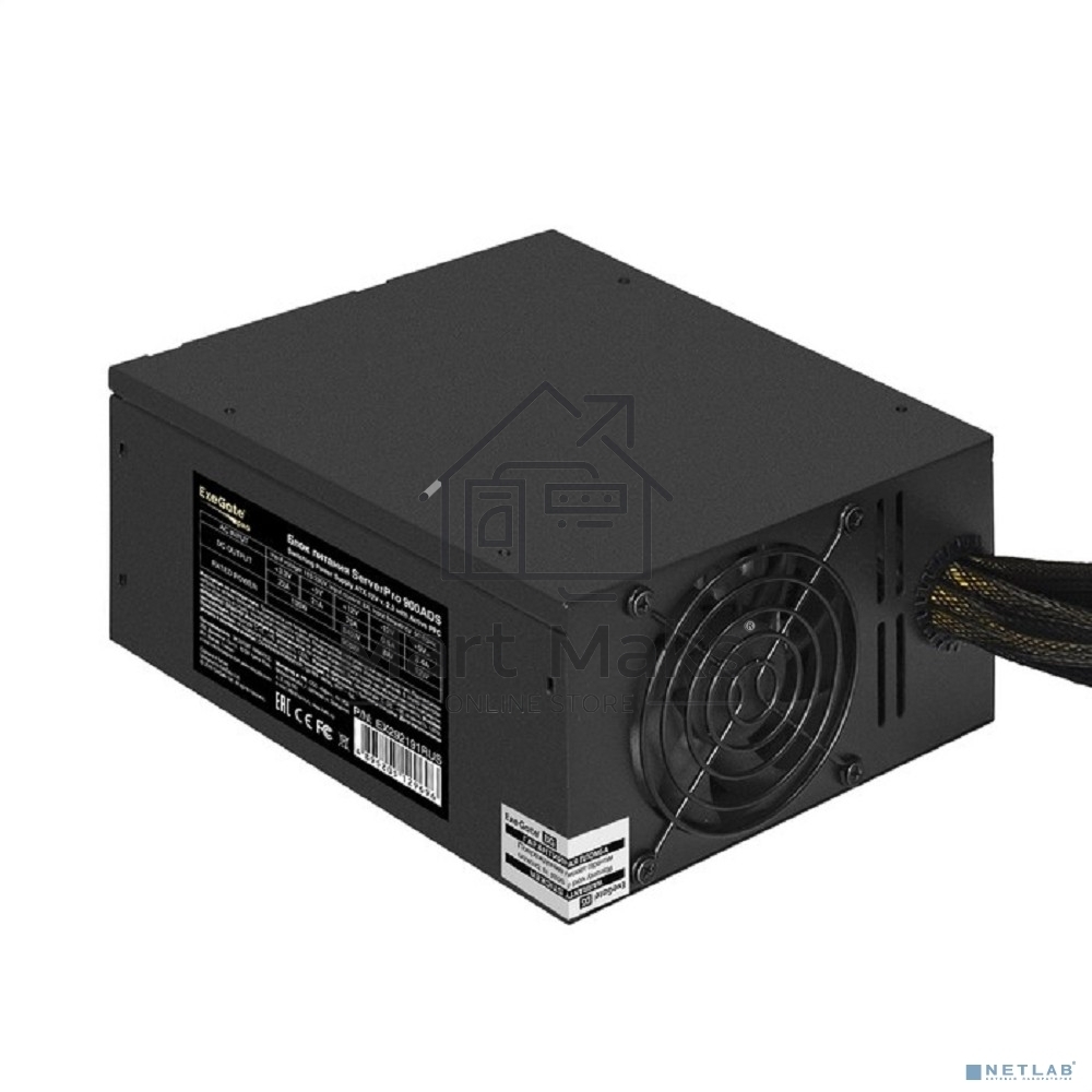 Серверный блок питания900W ExeGate ServerPRO-900ADS (ATX, APFC, КПД 82% (80 PLUS), 2x8cm fans, 24pin, 2x(4+4)