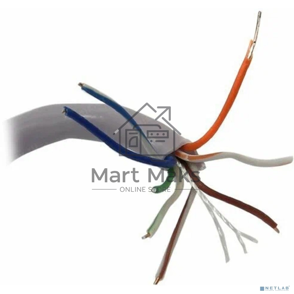 Кабель ExeGate UTP 4 пары кат.5e CCA, 25AWG, бухта 305м, серый, PVC