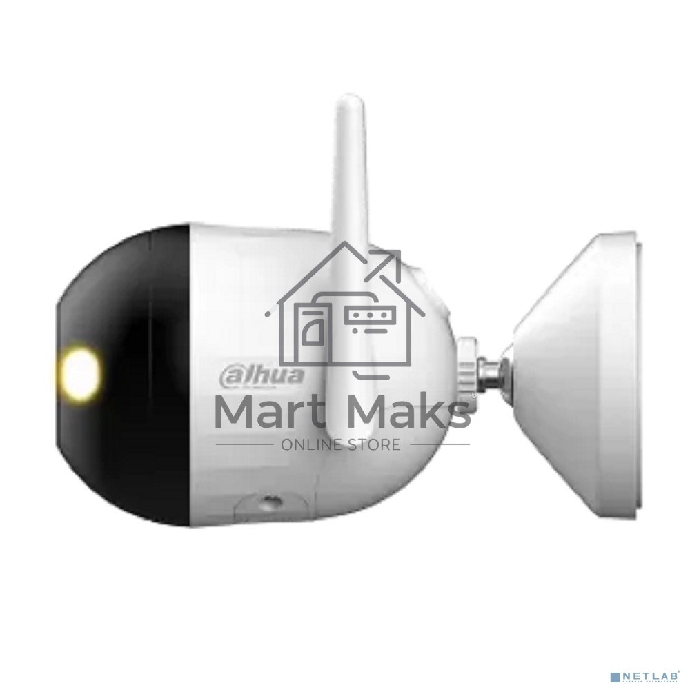 Уличная цилиндрическая IP-видеокамера DAHUA DH-IPC-F4CP-PV-0280B Smart Dual Light 4Мп, 1/3” CMOS, объектив 2.8мм, видеоаналитика, ИК 30м, LED 30м, микрофон, динамик, Wi-Fi 2.4ГГц, IP67, металл пластик