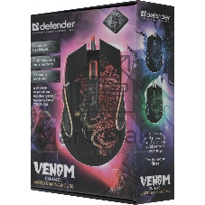 Мышь проводная Defender Venom GM-640L черный, 3200 dpi, USB, кнопки - 8