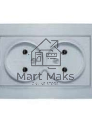 Розетка 2-м СП Бриллиант 16А IP20 без заземл. серебр. Universal 7949766