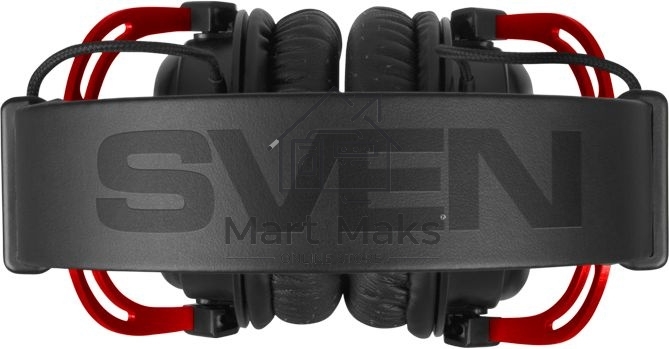 Игровые наушники SVEN AP-G1000MV с микрофоном черно-красные (mini jack O 3,5 мм (4 pin), 50 мм)