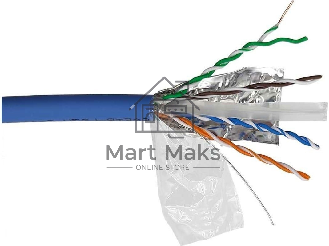 Кабель информационный Lanmaster LAN-6AFTP-LSZH-BL кат.6А F/UTP общий экран 4X2X23AWG LSZH внутренний 305м синий