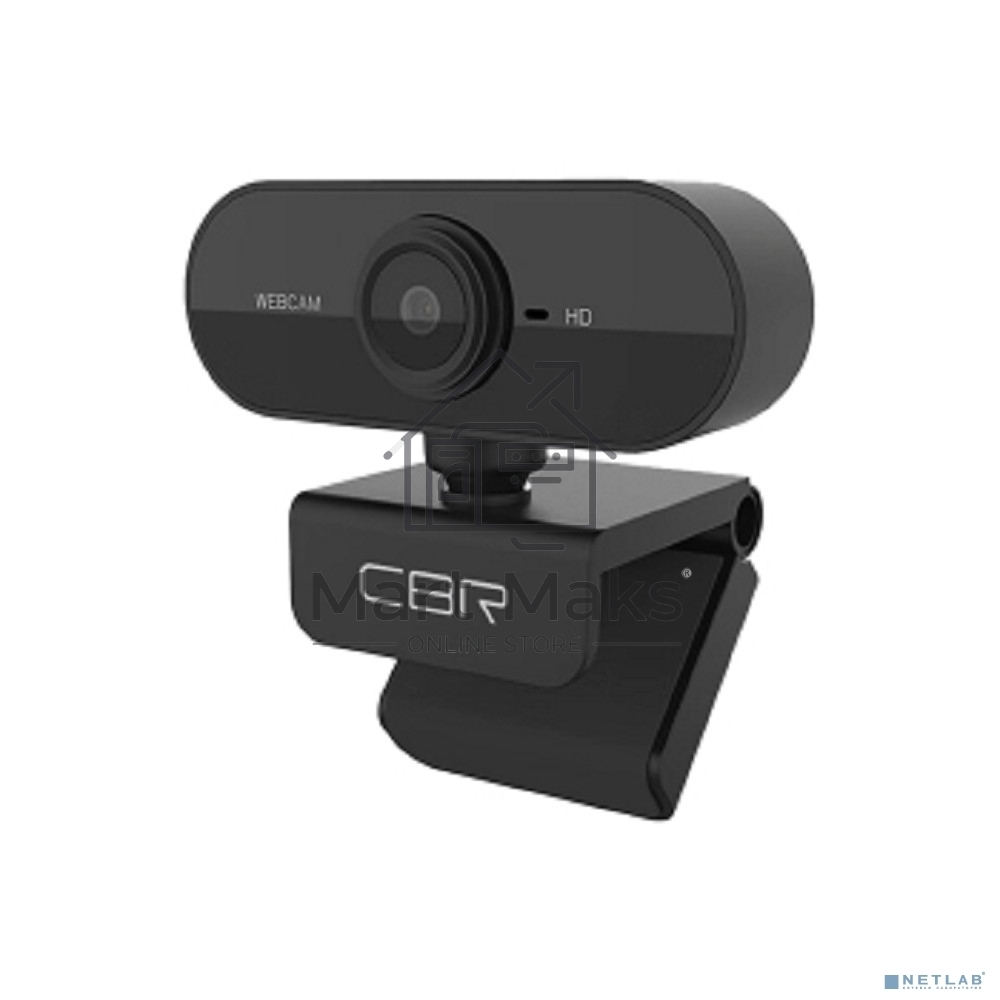 Веб-камера CBR CW 852HD Black с матрицей 1,3 МП, разрешение видео 1280х720, USB 2.0, встроенный микрофон с шумоподавлением, фикс.фокус, крепление на мониторе, длина кабеля 1,5 м, черный