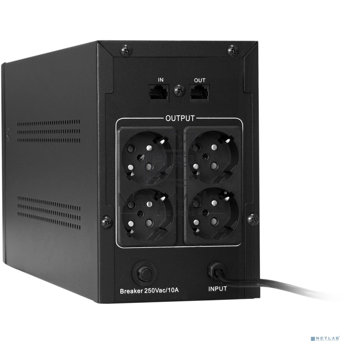 Источник бесперебойного питания ExeGate SpecialPro UNB-2200.LED.AVR.EURO.RJ 2200VA/1300W, LED, AVR, 4 евророзетки, RJ45/11, черный