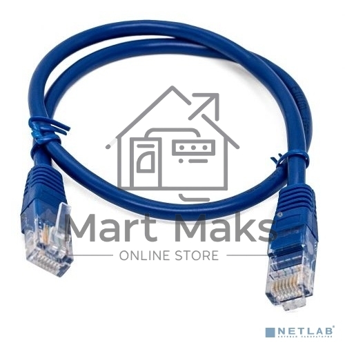 Кабель патч-корд, Filum FL-U6-0.5M-BL U/UTP 6 cat. 0.5м, 26AWG(7x0.16 мм), омедненный алюминий (CCA), PVC, синий