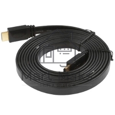 Кабель Cablexpert HDMI CC-HDMI4F-10, 19M/19M, v2.0, медь, позол.разъемы, экран, плоский кабель, 3м, черный, пакет