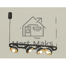 Светильник Ambrella light XB9164081/4 SBK/PYG/CL черный песок/золото желтое полированное/прозрачный GX53 (С9164, N8145)